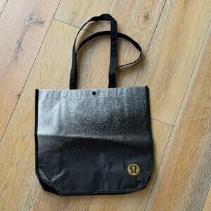 Lululemon Limited Edition Reusable Tote Bag Black Gold Logo OS New